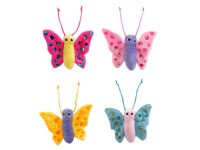 Magic Cat Goods Plyšový motýľ, so šantou mačacou, rôzne druhy, 13 cm