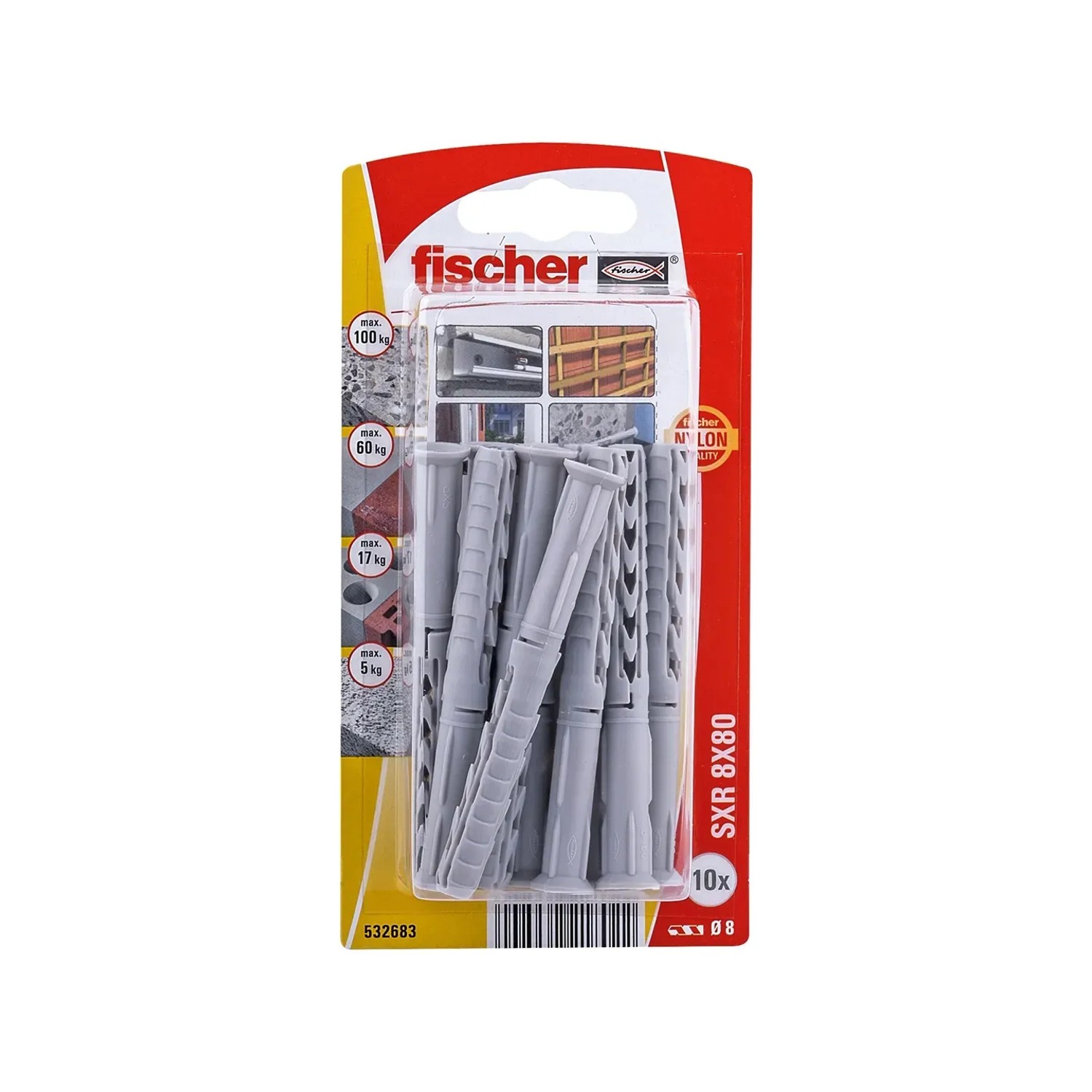 E-shop Fischer Rámová príchytka SXR 8 x 80 K NV, 10 ks