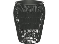 Polyratanový kvetináč okrúhly čierny 29,5 cm