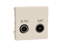 Schneider Electric Zásuvka TV+R+SAT koncová 2dB Unica, 2M, béžová
