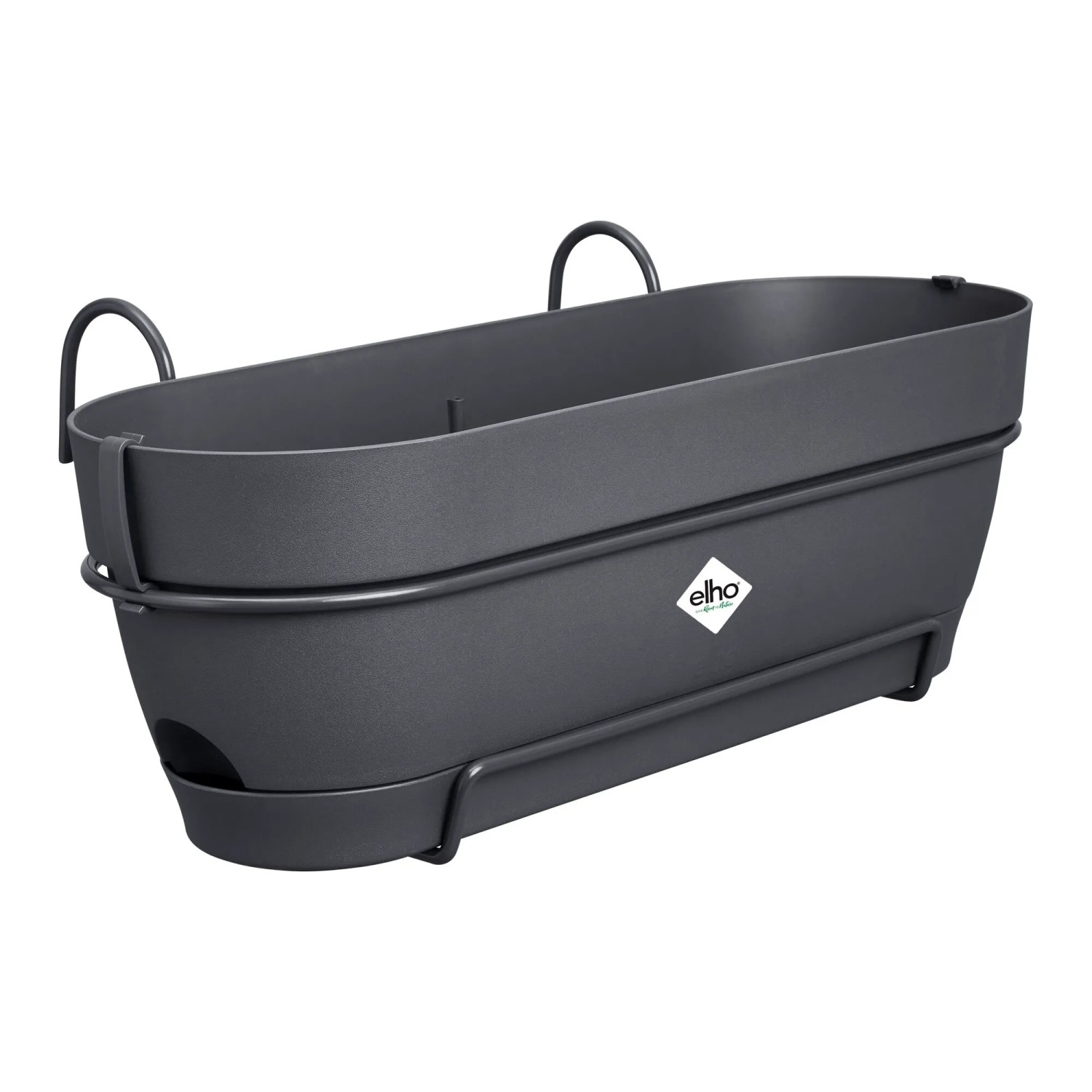 E-shop Elho Balkónový kvetináč Vibia Campana Trough All-in-1, antracit, 50 x 26 x 17 cm
