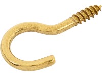 Skrutkovací hák zahnutý mosadzný pr. 3,3 x 50 mm, 6 ks