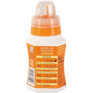 Compo Hnojivo na kaktusy 250ml: Tekuté hnojivo pre kaktusy a sukulenty v bielej nádobe s dávkovacím uzáverom.