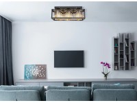 GLOBO Stropné svietidlo MATHILDE čierna/dymová E27 40 W 510 x 170 x 205 mm