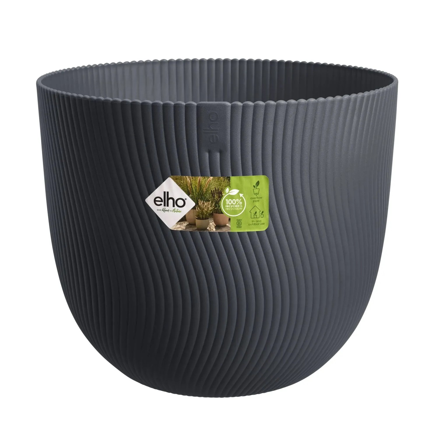 E-shop Elho Kvetináč Sereh Round čierny pr. 25 x 21 cm