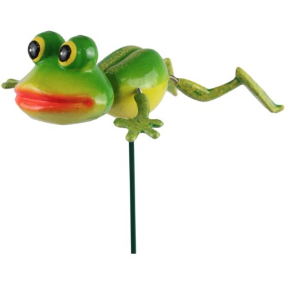 Dekoratívny záhradný zápich Fun Spinner žaba, 44 cm, 1 ks