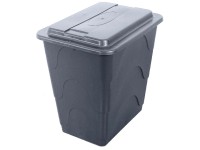 Sud na vodu hranatý + ventil + veko, antracitová, 240 l, 58 x 78 x 78 cm