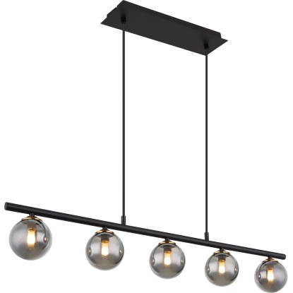 GLOBO Závesné svietidlo JORGE čierna/dymová G9 28 W 900 x 100 x 1200 mm