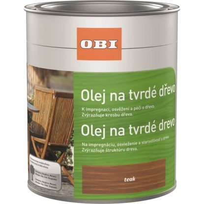 OBI Olej na tvrdé drevo, teak, 750 ml