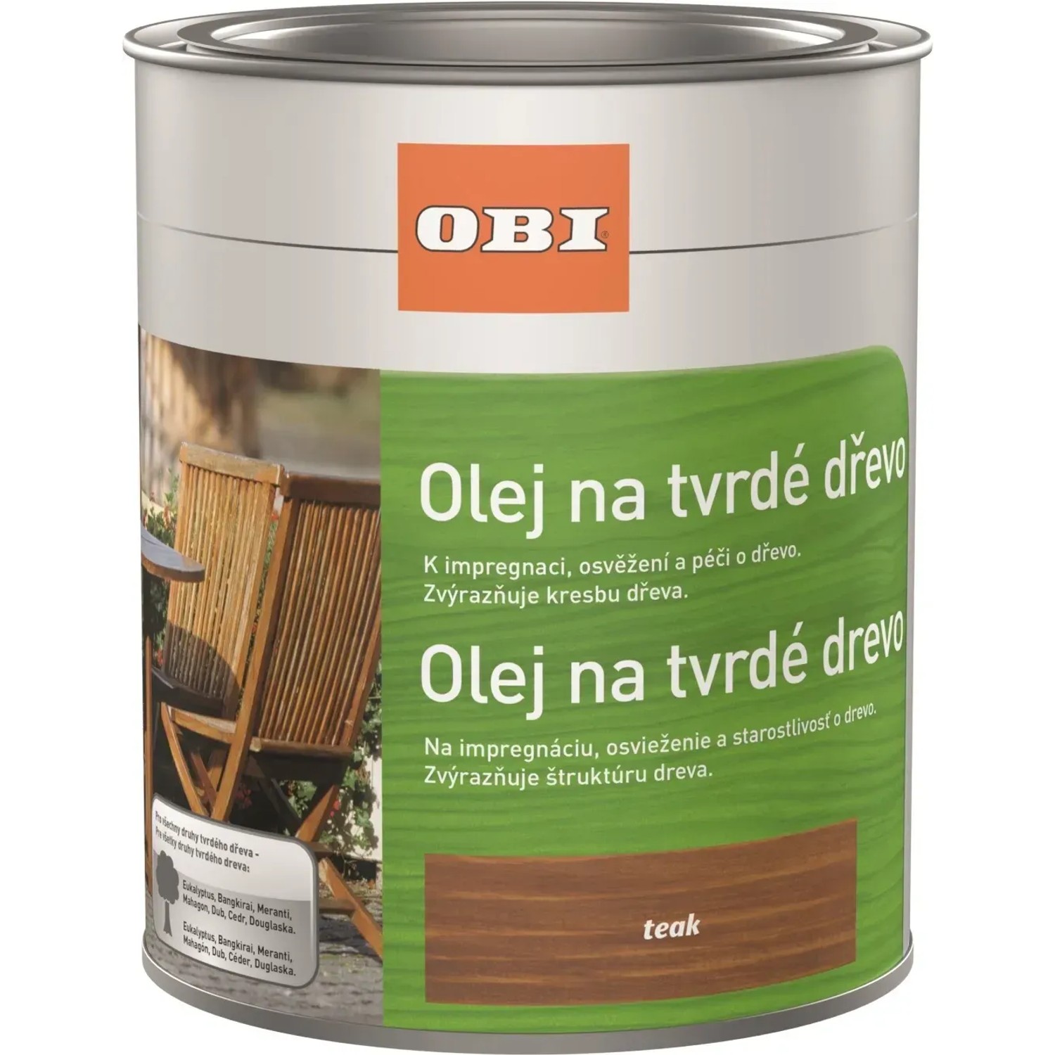 E-shop OBI Olej na tvrdé drevo, teak, 750 ml