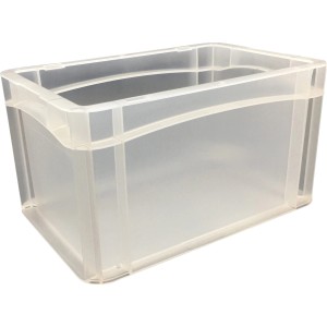 Priehľadný box Eurobox-System s plnou stenou, 30x20x17 cm, na skladovanie.
