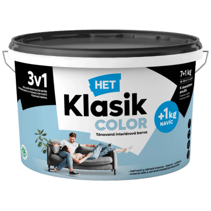 HET Klasik COLOR Tónovaná interiérová bal KC 0427 modrá nebeská, 7 + 1 kg