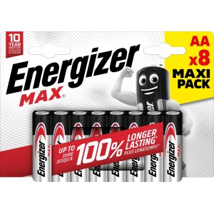 Energizer Max AA batérie, balenie 8 ks. Alkalické batérie pre každodenné použitie.