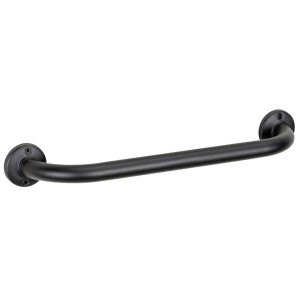 Čierne madlo do vane Wenko Basic z nehrdzavejúcej ocele, dĺžka 46 cm, pre väčšiu bezpečnosť v kúpeľni.