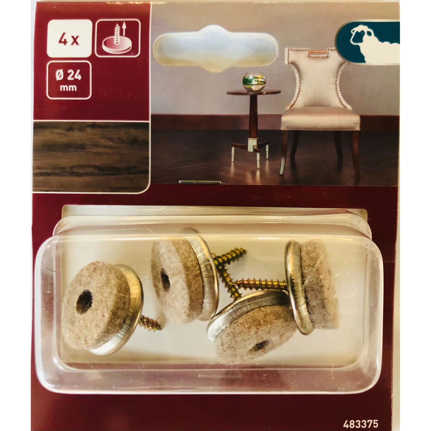 E-shop OBI Parketové podložky so skrutkou pr. 24 mm, 4 ks