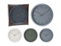 Nástenné hodiny so zlatými ručičkami, rôzne farby, pr. 30 x 4,5 cm