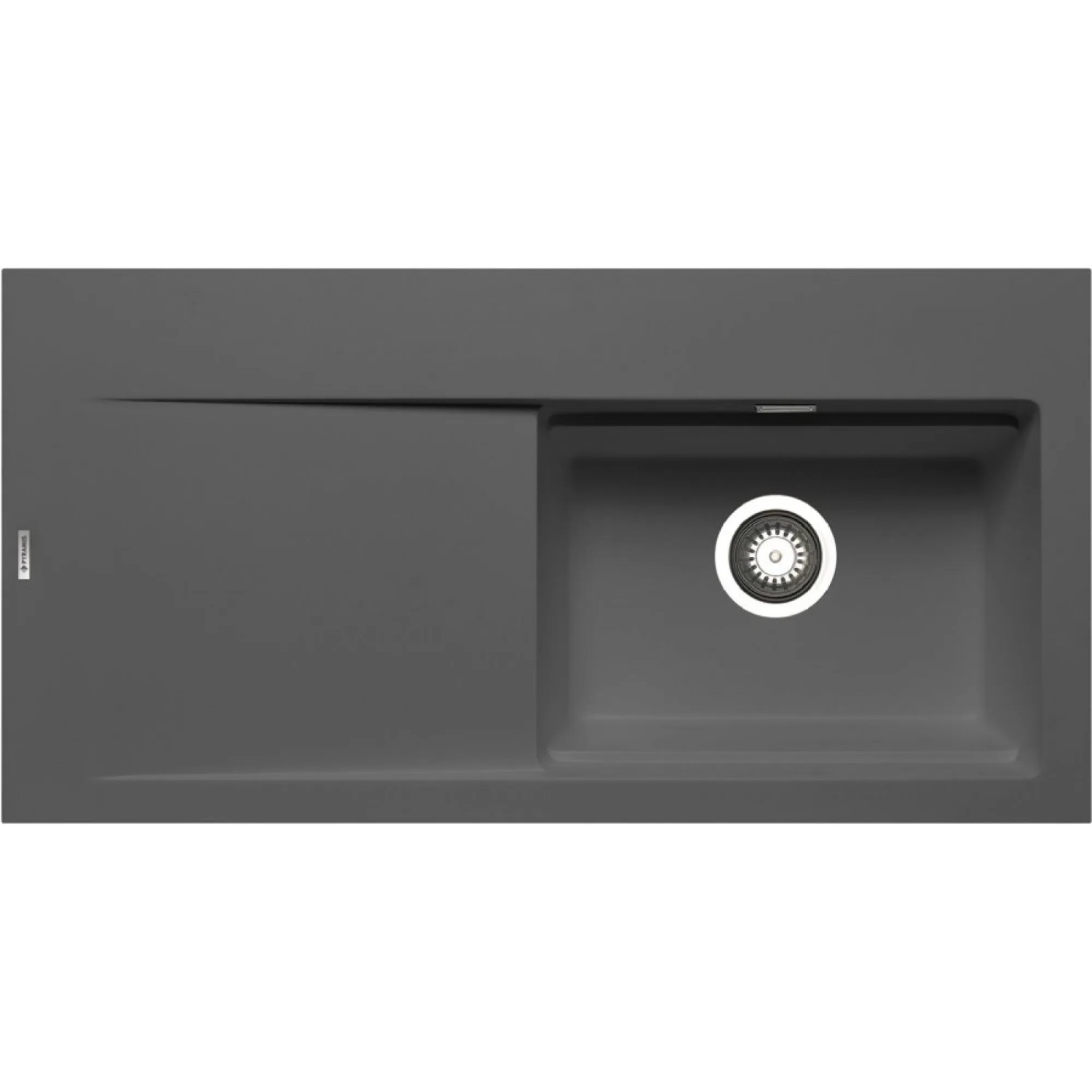 E-shop Pyramis Granitový drez s odkvapkávačom Tekton 1B 1D LH, iron grey, 100 x 51 cm