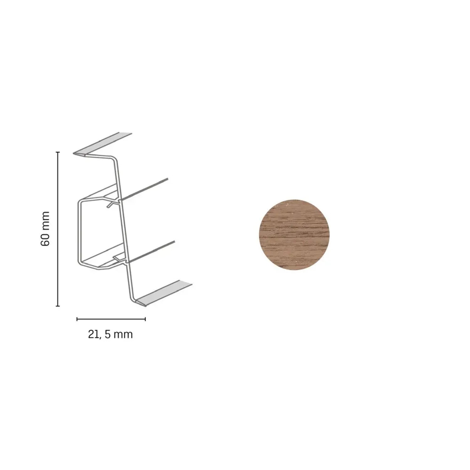E-shop Döllken Profiles Lišta Q SLK 60 3041 60 x 21,5 x 2500 mm