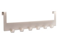 Háčková lišta na dvere kovová, matná poniklovaná, 10 cm x 37,5 cm x 1,6 cm