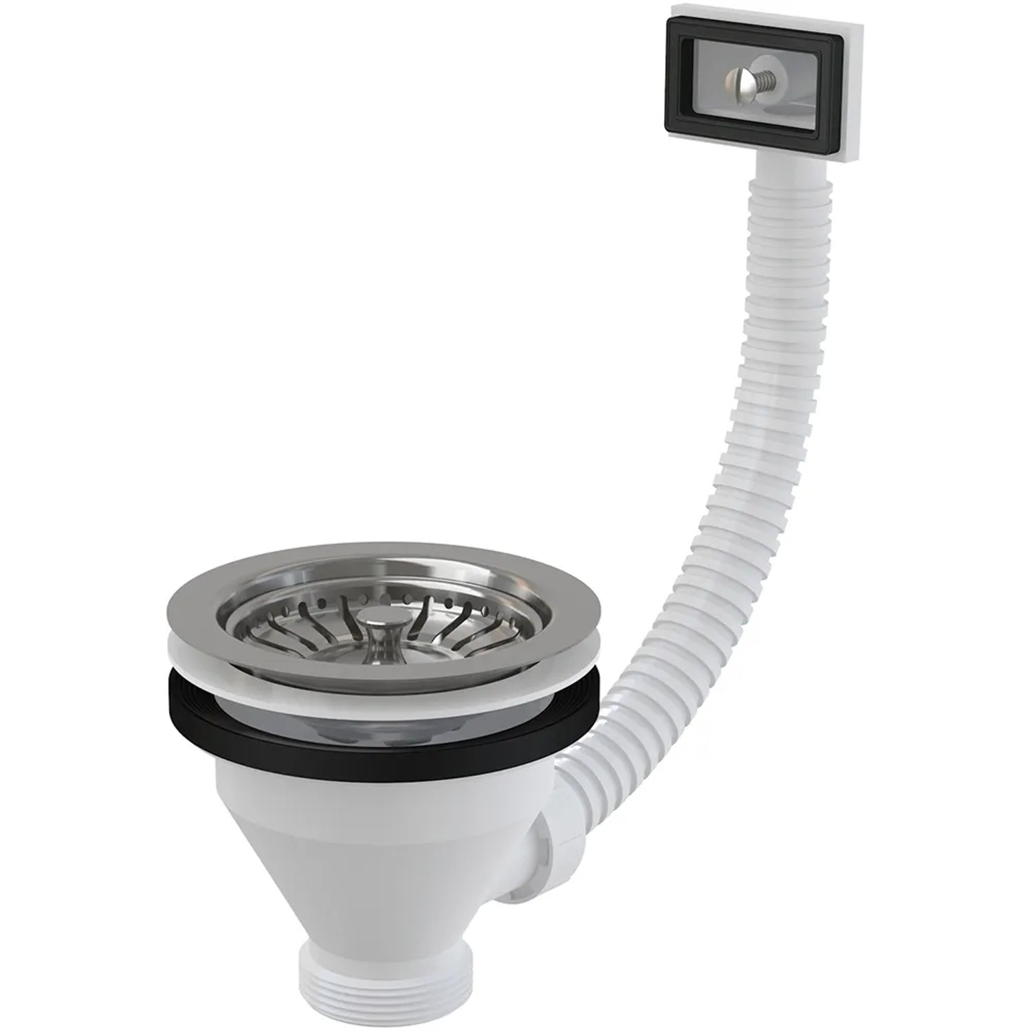 E-shop Alca Výpusť drezová A38, nerez mriežka pr. 115 mm, flexi prepad, 6/4"