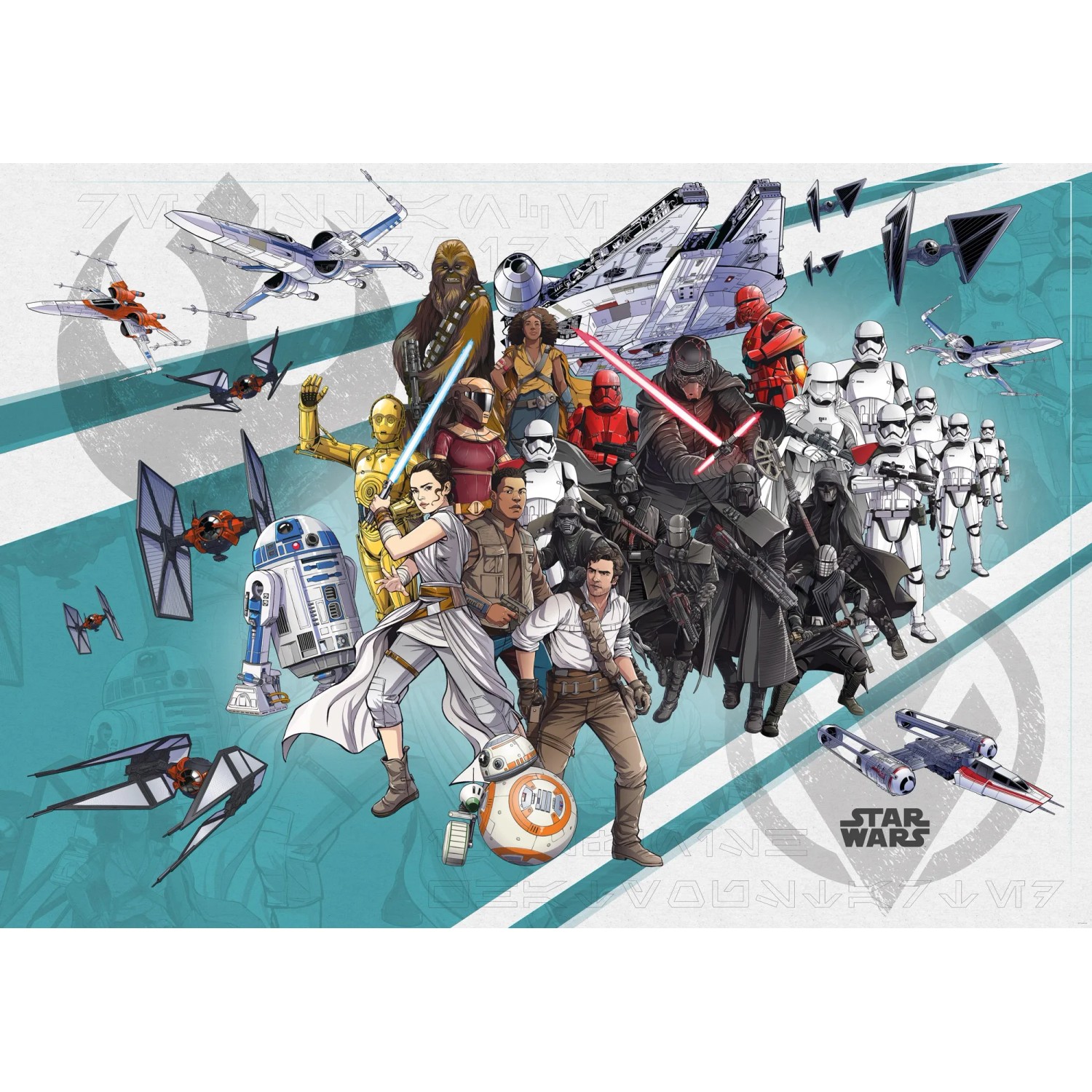 E-shop Komar Vliesová fototapeta Star Wars Cartoon Collage Wide 400 x 280 cm
