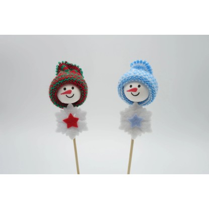 BD-Tova Zápich snehuliak s vločkou, rôzne farby, 1 ks, 23 cm