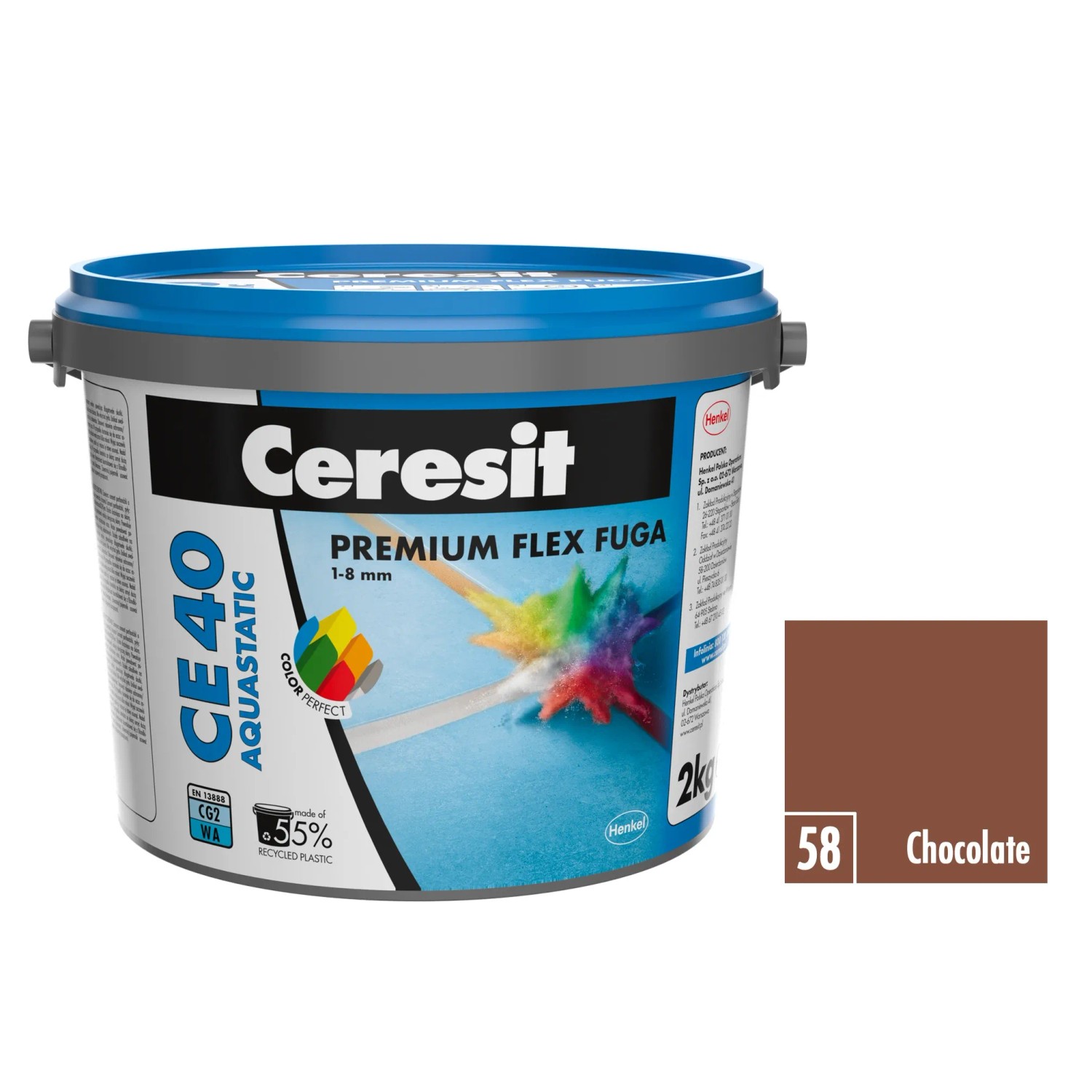 E-shop Ceresit Flexibilná škárovacia hmota CE 40 Aquastatic Chocolate, 2 kg