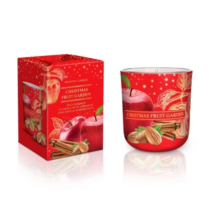 Bartek Candles Vonná sviečka v skle Christmas Fruit Garden - jablko 150 g