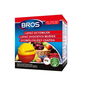 BROS lapač na octomilky: Žlto-červená pasca na hubenie hmyzu v dome aj na záhrade.