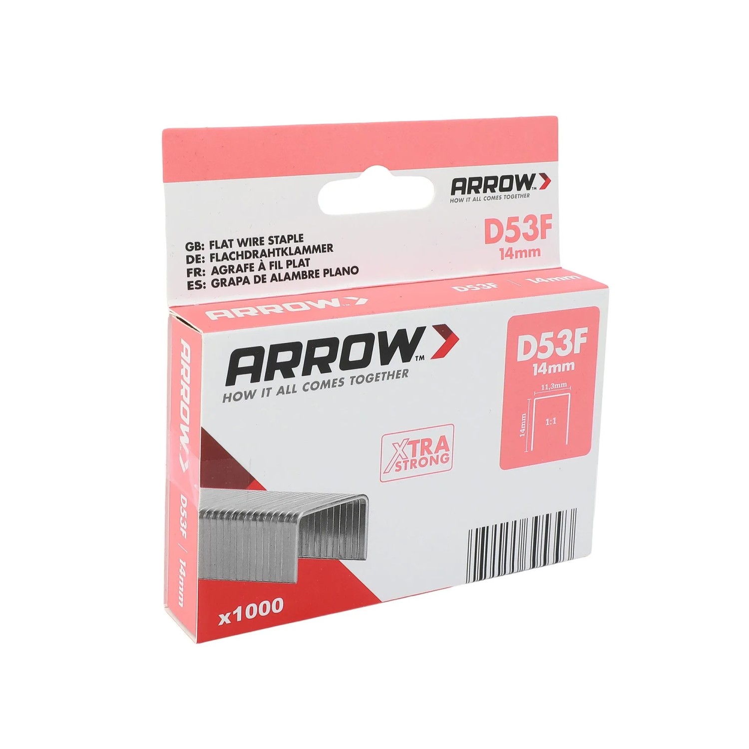 E-shop Arrow Ploché drôtené sponky do sponkovačky D53F, dĺžka 14 mm, 1000 ks