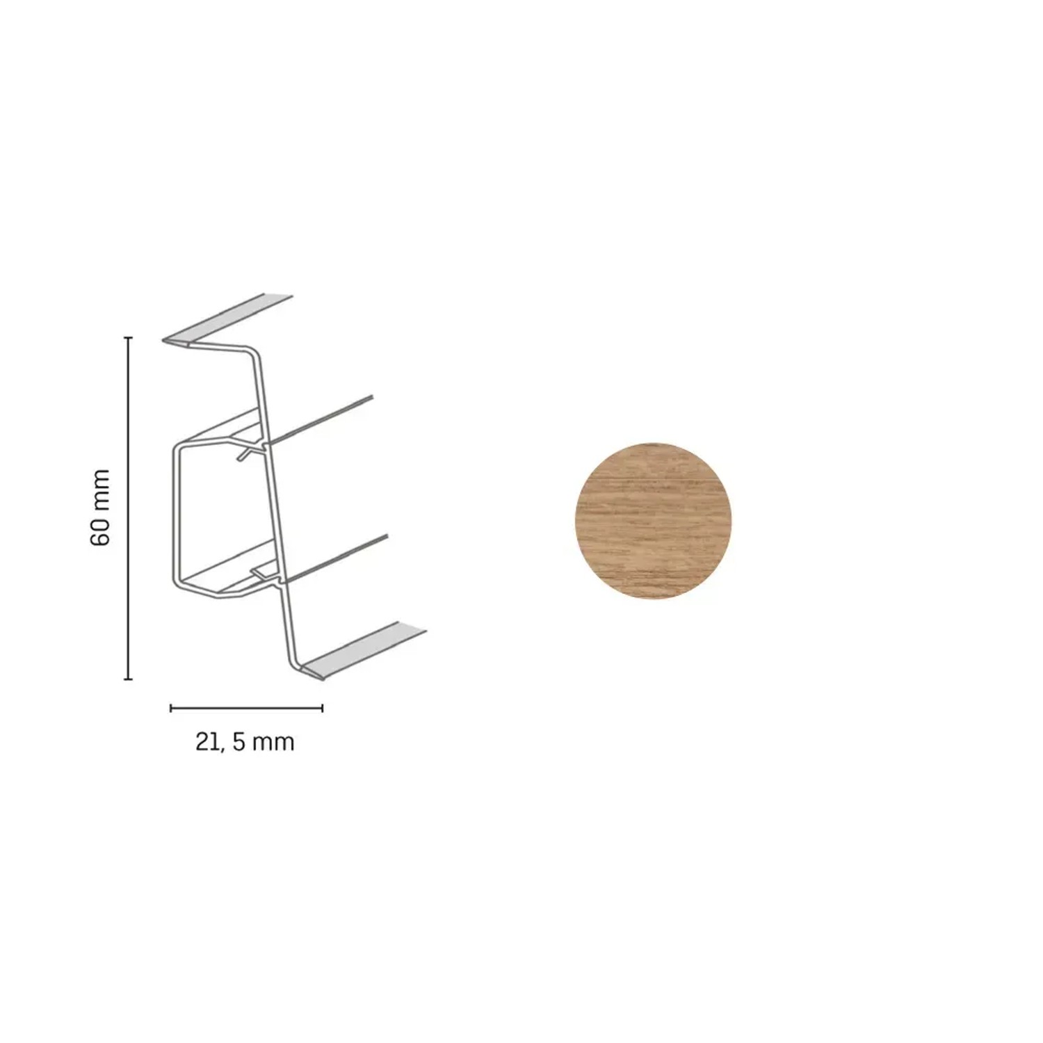 E-shop Döllken Profiles Lišta Q SLK 60 3047 dub prírodný 60 x 21,5 x 2500 mm