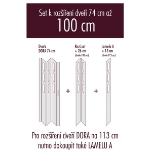 Sada na rozšírenie skladacích dverí t.b.t. zo 74 cm na 100 cm.