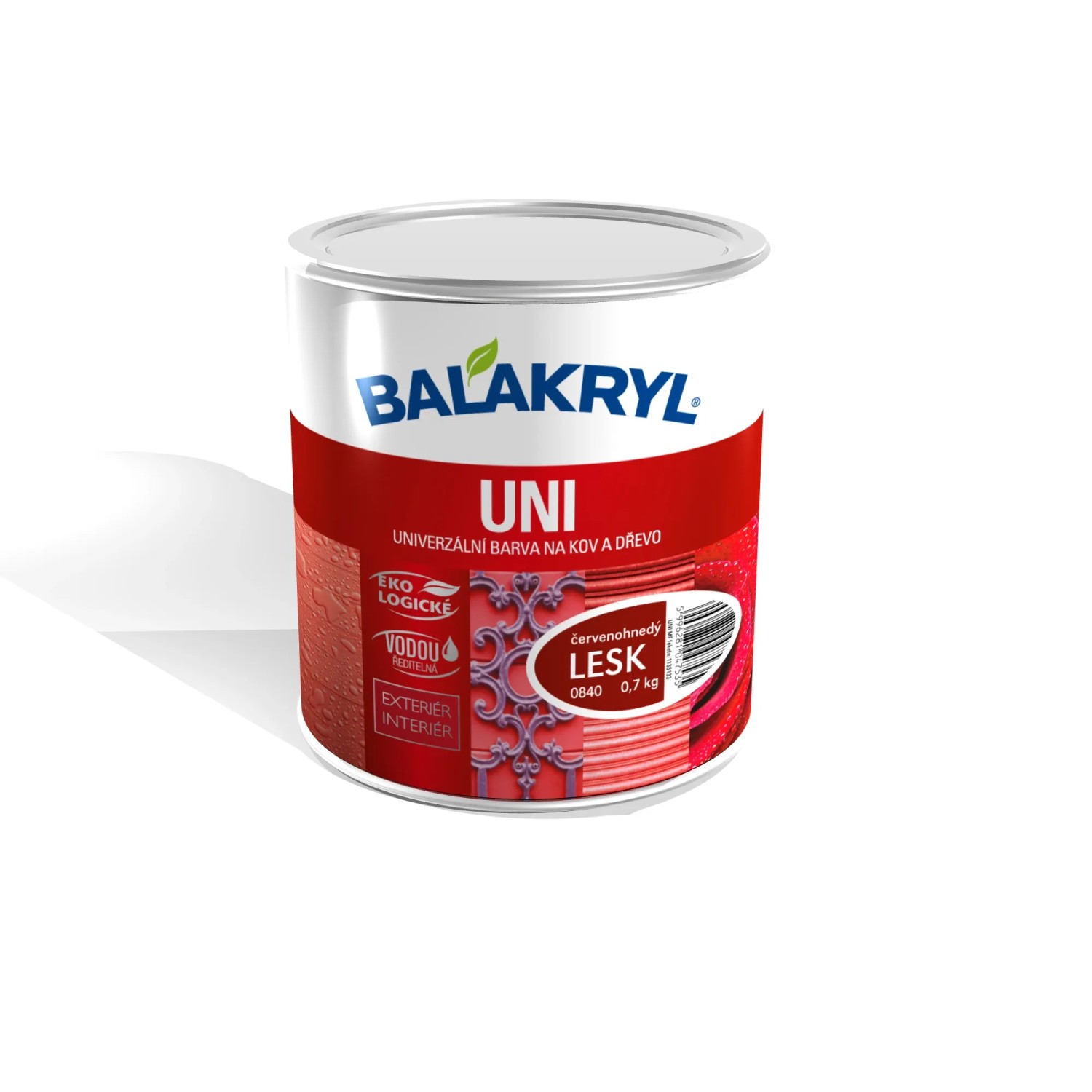 E-shop BALAKRYL Univerzálna farba na kov a drevo UNI LESK 1999 čierna 0,7 kg