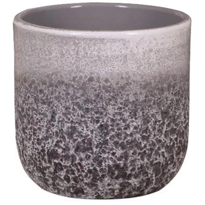 A.H.G. Keramický obal na kvetináč Vulcano, tmavo sivý-biely, pr. 14 x 13 cm