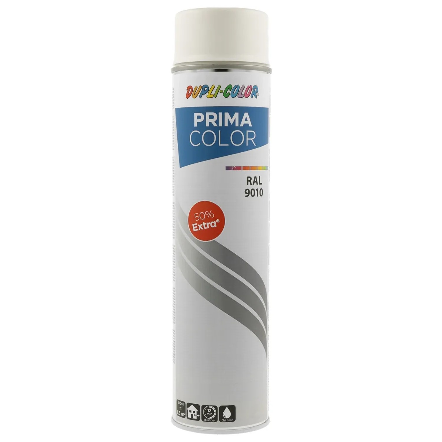 E-shop DUPLI-COLOR Uni lak v spreji PRIMA COLOR RAL 9010 čisto biela matná 600 ml