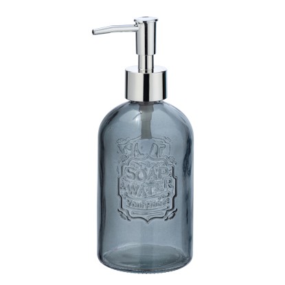 Wenko Dávkovač mydla Vetro 0,4 l okrúhly, sklenený, sivá, 8,5 x 19 x 7,5 cm