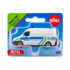 Siku hračka policajná dodávka v blistri, miniatúrne policajné auto pre deti, autíčko