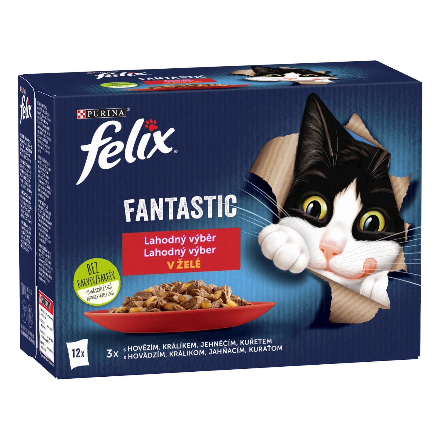 E-shop Felix Fantastic Kapsičky pre mačky hovädzie, králik, jahňacie, kuracie 12x85g