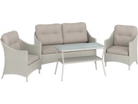 Zostava záhradného nábytku Gulfport z polyratanu, sivá, 4-dielna