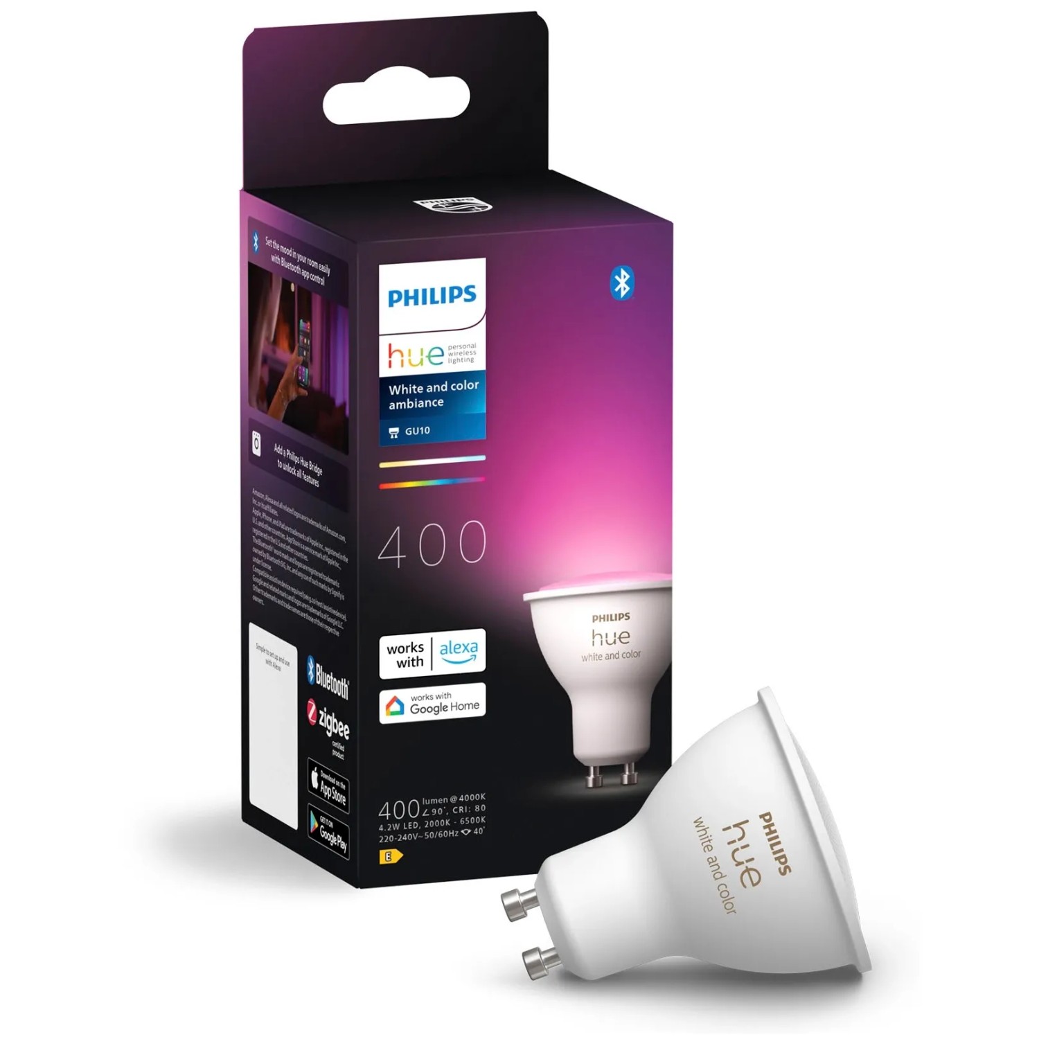 E-shop Philips Hue Smart žiarovka White&Color Ambiance GU10 4,2 W 2000-6500K 400lm