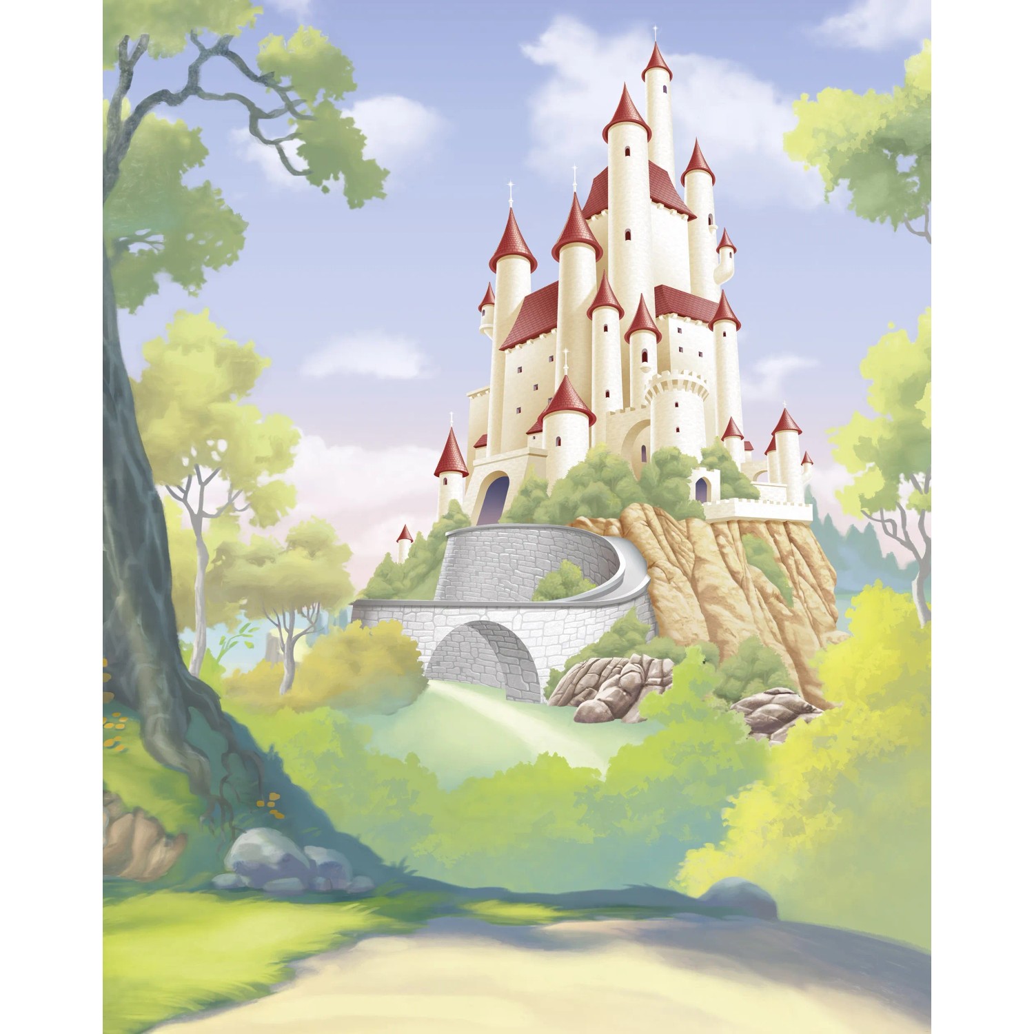 E-shop Komar Vliesová fototapeta Disney Princess Snow White Castle 200 x 250 cm