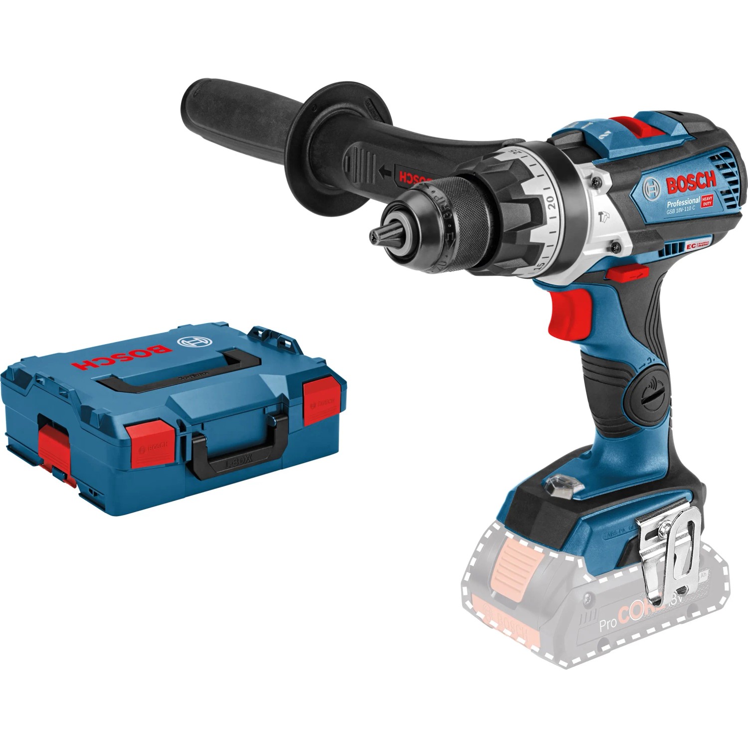 E-shop Bosch Professional Aku vŕtací skrutkovač s príklepom GSB 18V-110 C Solo