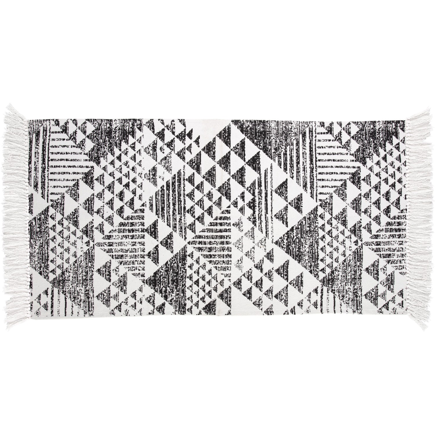 E-shop OBI Bavlnený koberec vzorovaný čierno-biely 60 x 120 cm