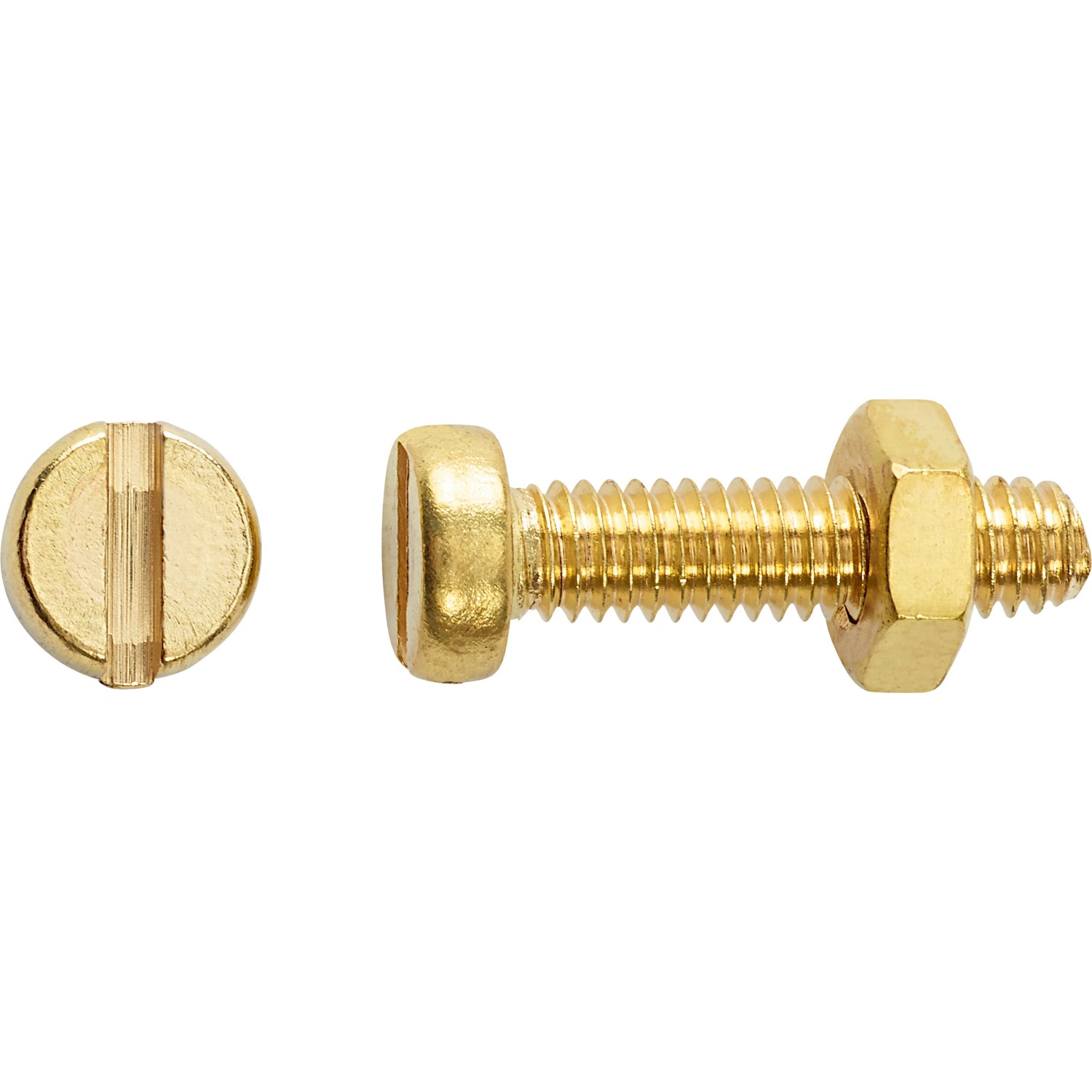 E-shop Závitová skrutka s valcovou hlavou PZ mosadzná M3 x 10 mm, 8 ks + matica