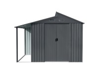 Floraworld Záhradný domček Skylight s prístavbou, antracit, 300 x 173 x 225 cm