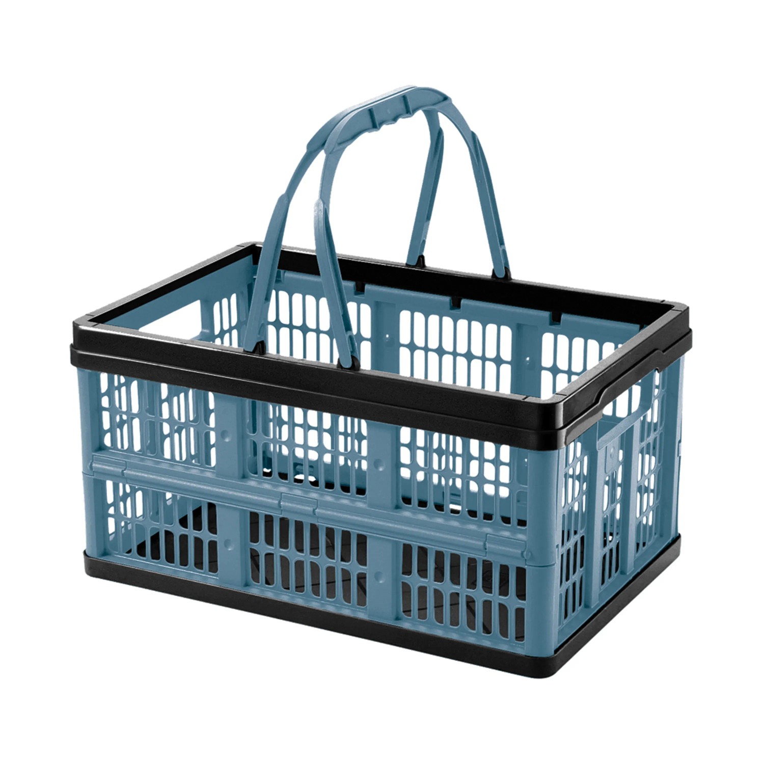 E-shop Tontarelli Skladací košík Voila bridlicovo modrý 39 x 25,5 x 6/21 cm, 16 l