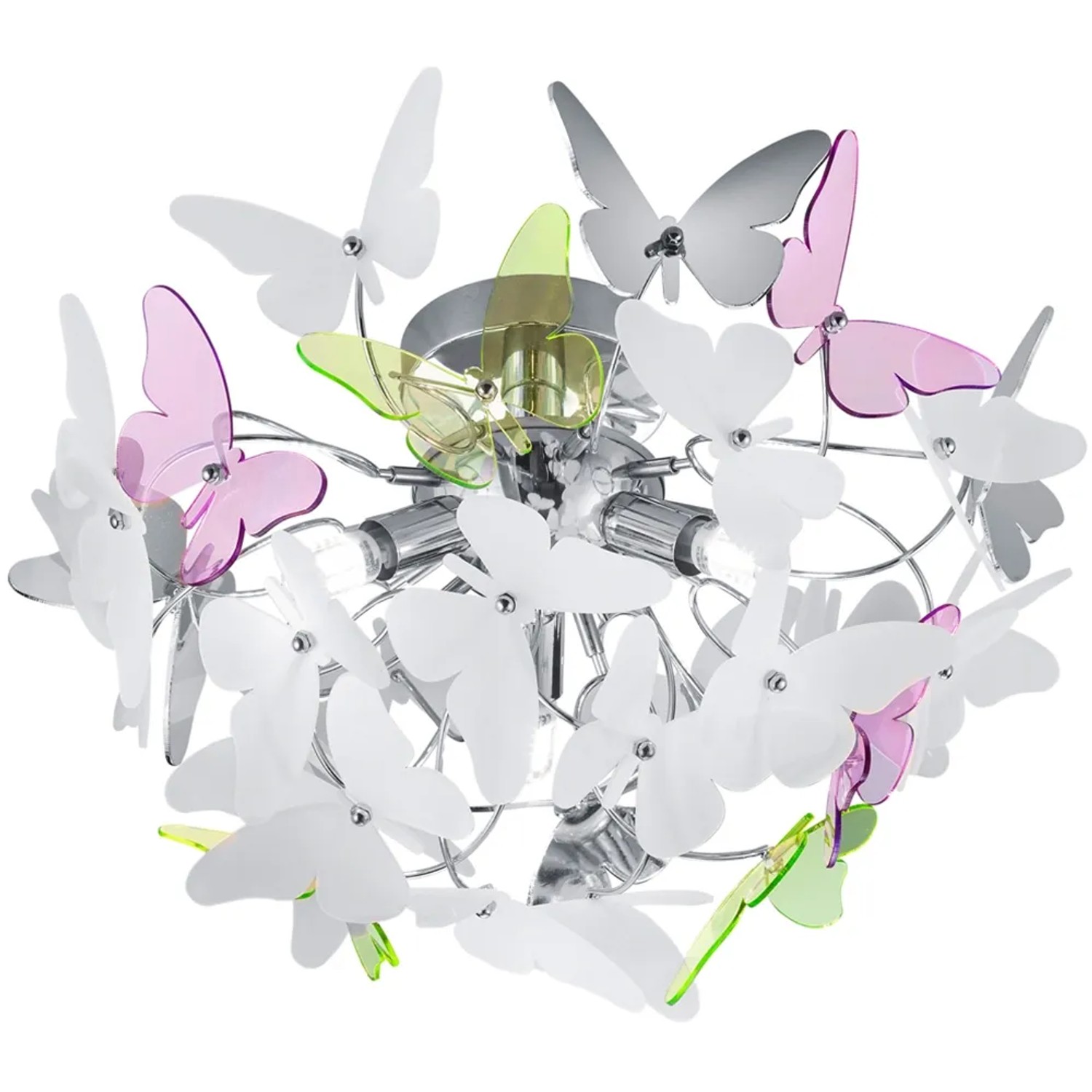 E-shop REALITY Stropné svietidlo BUTTERFLY chróm 3 x G9 max. 28 W, pr. 45 x 28 cm