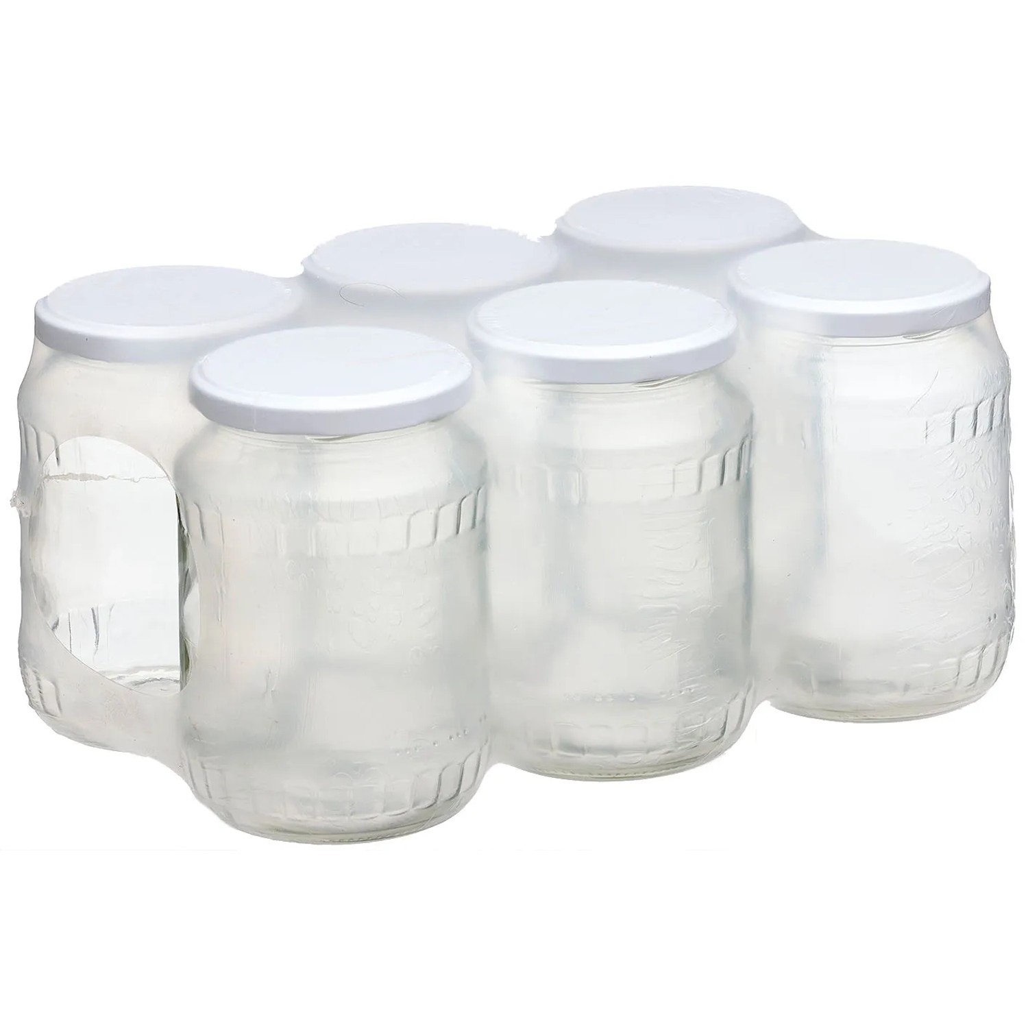 E-shop Zaváracie poháre s bielym viečkom 720 ml, 6 ks