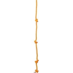 Oranžové lezecké lano Happy People pre deti, dĺžka 190 cm, s uzlami.