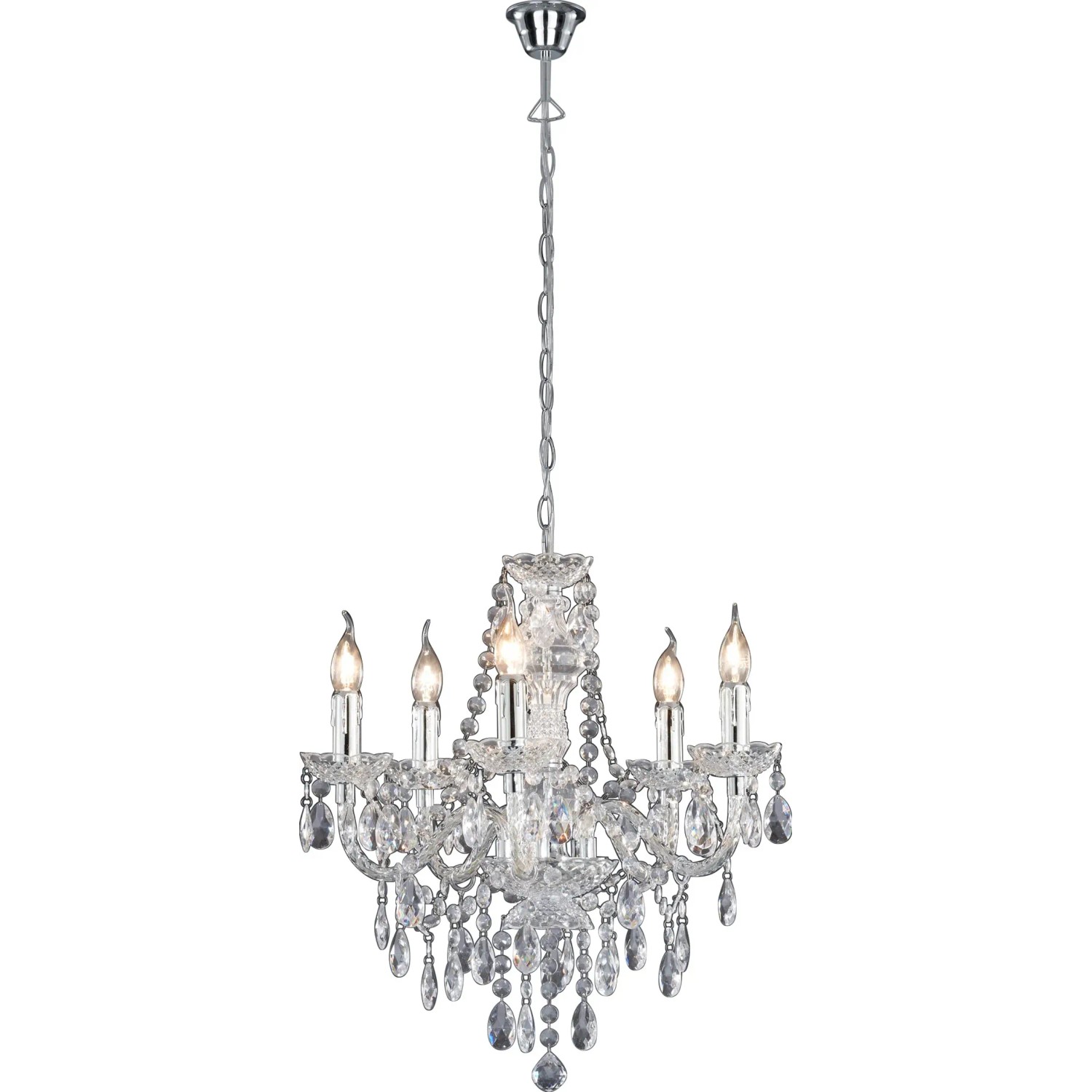 E-shop Reality Luster Lüster na 5 svetelných zdrojov, akryl, číra, pr. 52 x 150 cm